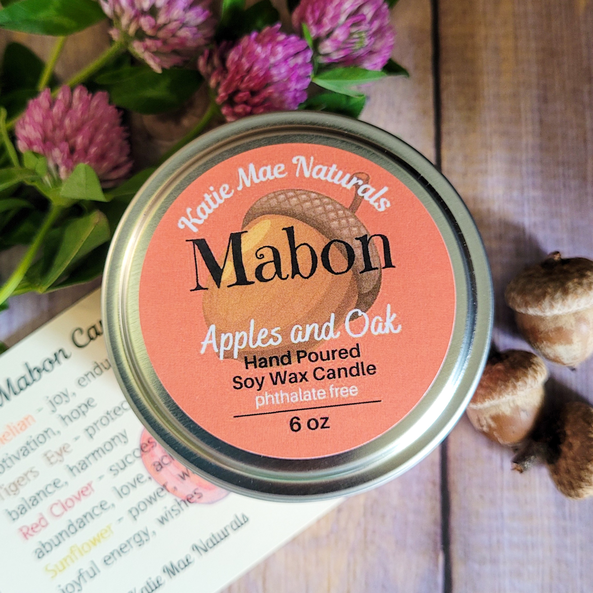 Mabon Autumn Equinox Candle (Apples and Oak) - 6 oz