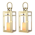 12'' High Metal Candle Holder Outdoor Candle Lantern with Tempered Panels | Decorative Candle Lanterns | Wiccan Center