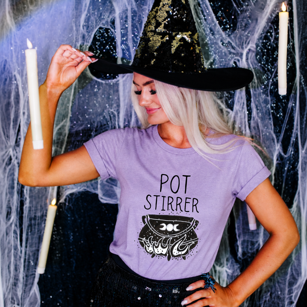 Pot Stirrer Tee (BLACK DESIGN) | Funny Witchy Graphic T-Shirt