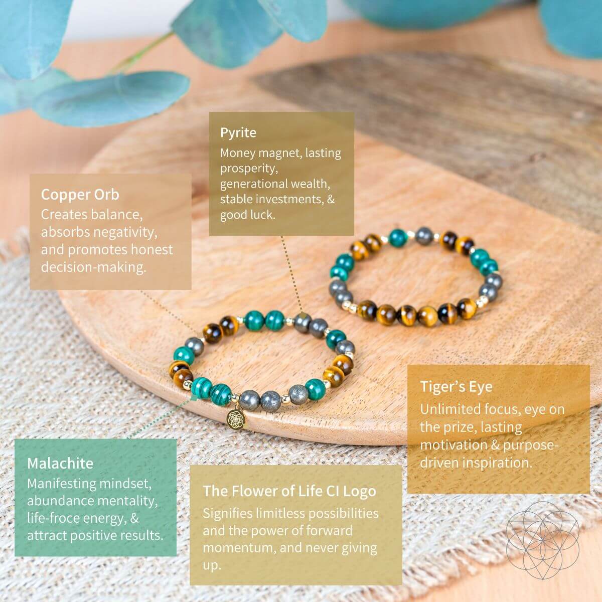 Powerhouse of Success - Trio of Stones Bracelet Bundle | Jewelry Set | Wiccan Center