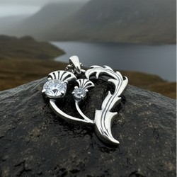 Lovely Dainty Scottish Thistle Necklace in Sterling Silver | Pendant | Wiccan Center