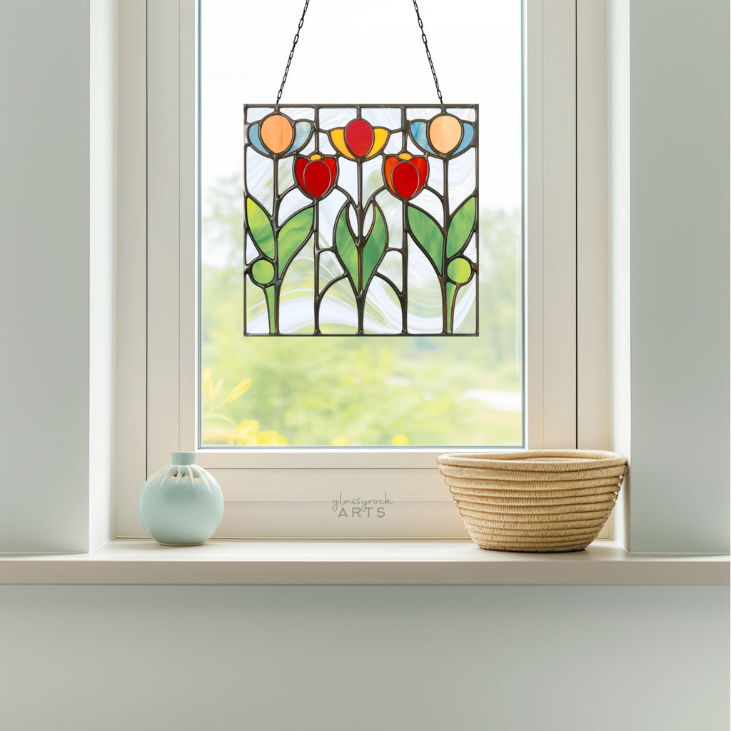 Prairie Tulips Stained Glass Flowers Pattern | Crafting Patterns & Molds | Wiccan Center