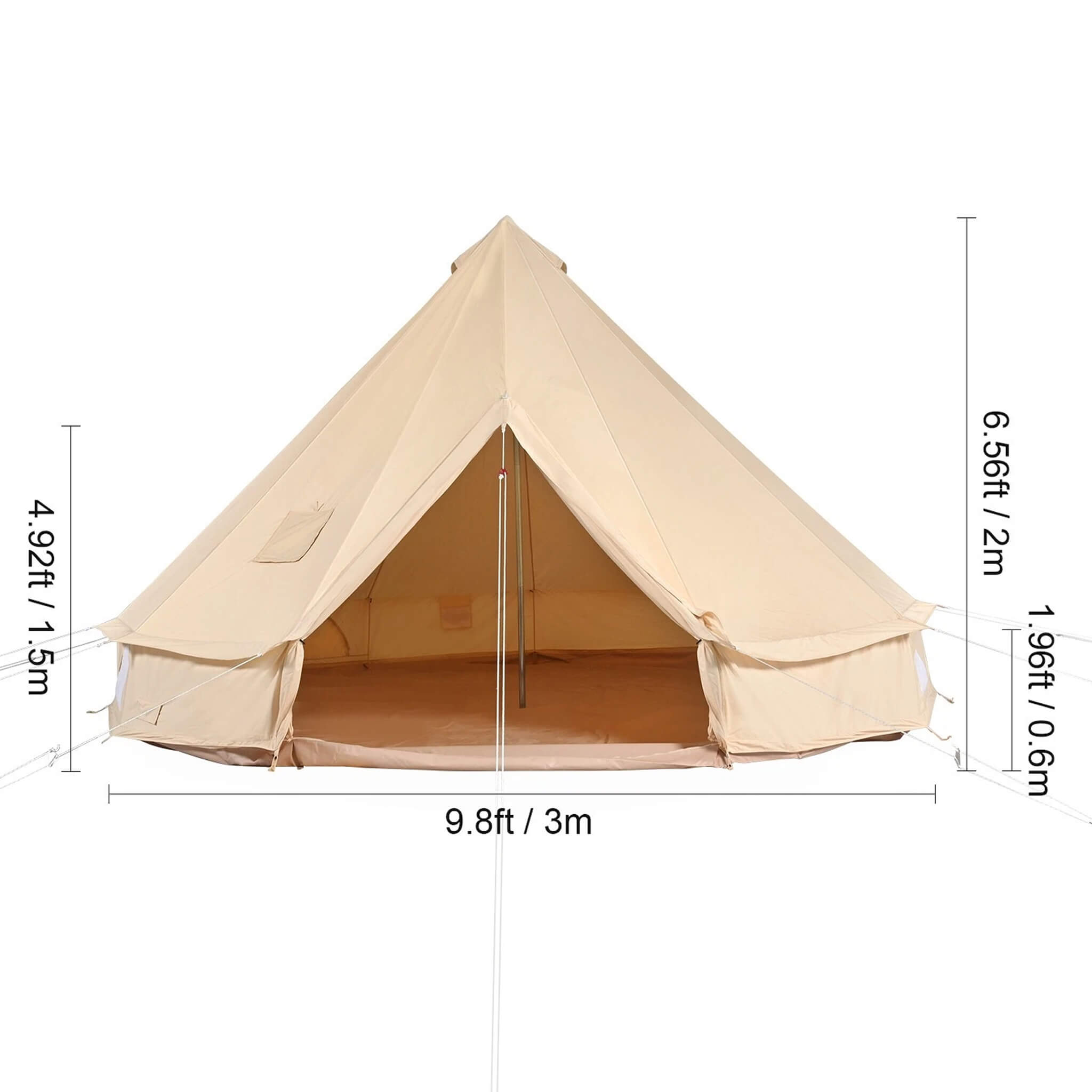 Premium 4-Season Camping Canvas Bell Yurt Tent With Stove Jack (SAK47589) | Yurt Tents | Wiccan Center