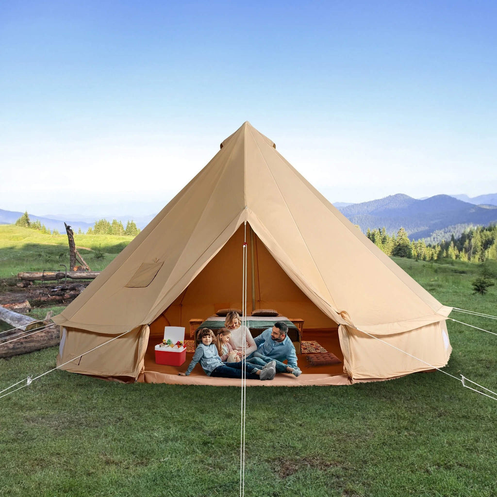 Premium 4-Season Camping Canvas Bell Yurt Tent With Stove Jack (SAK47589) | Yurt Tents | Wiccan Center