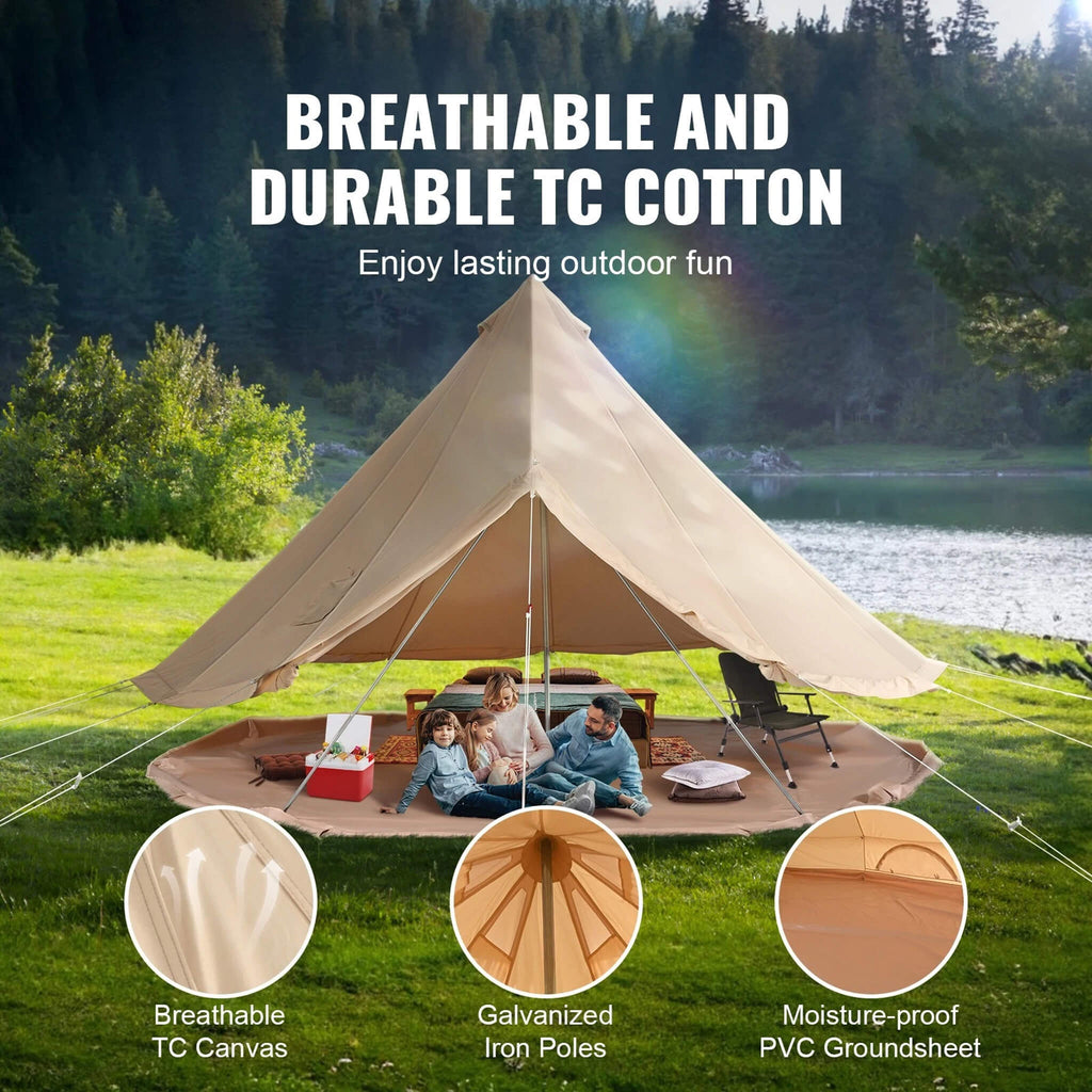Premium 4-Season Camping Canvas Bell Yurt Tent With Stove Jack (SAK47589) | Yurt Tents | Wiccan Center