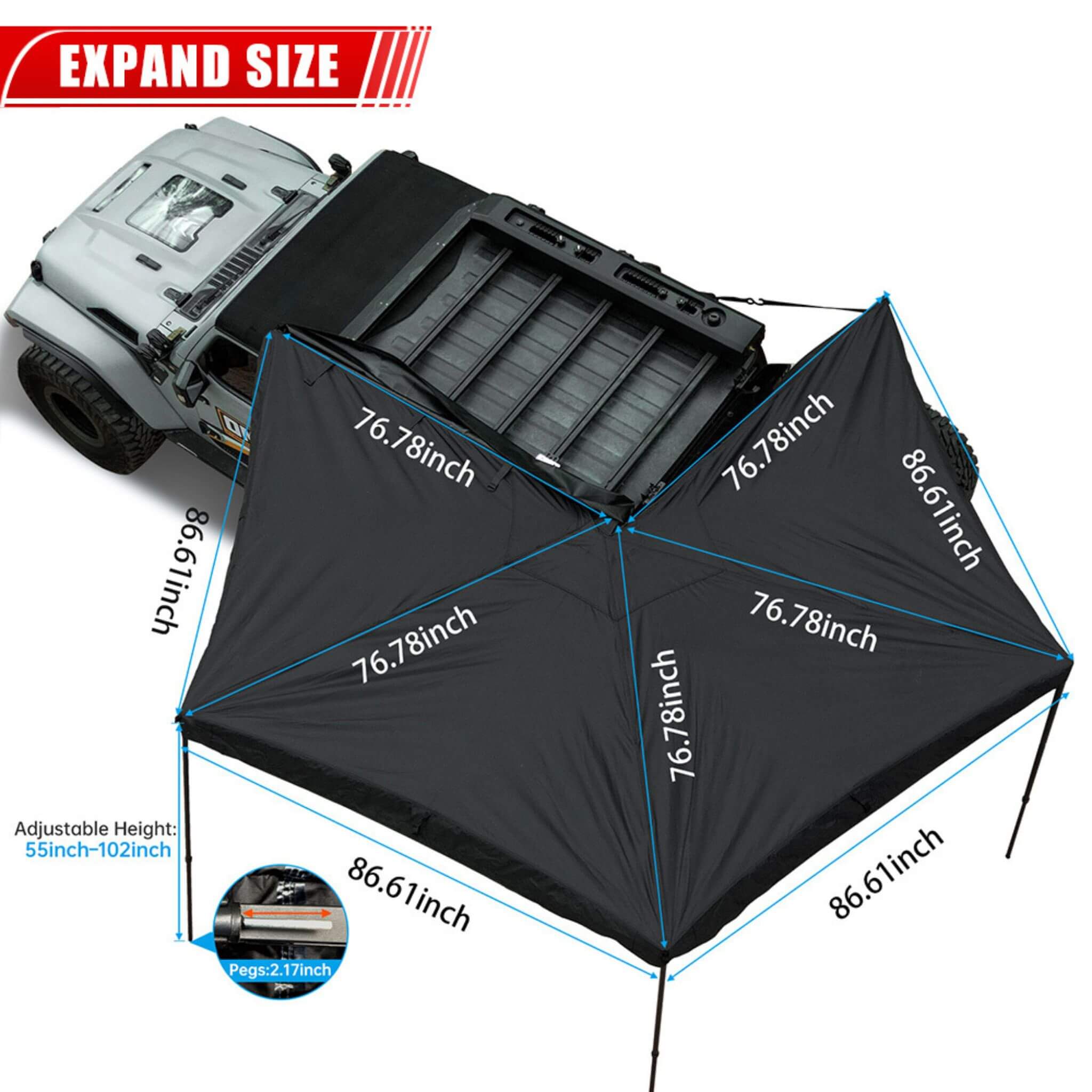 Trailora Horizon Premium All-Weather Top Only Multi-Functional 270 Degree Outdoor Awning House Tent (SAK24839) | Awnings | Wiccan Center