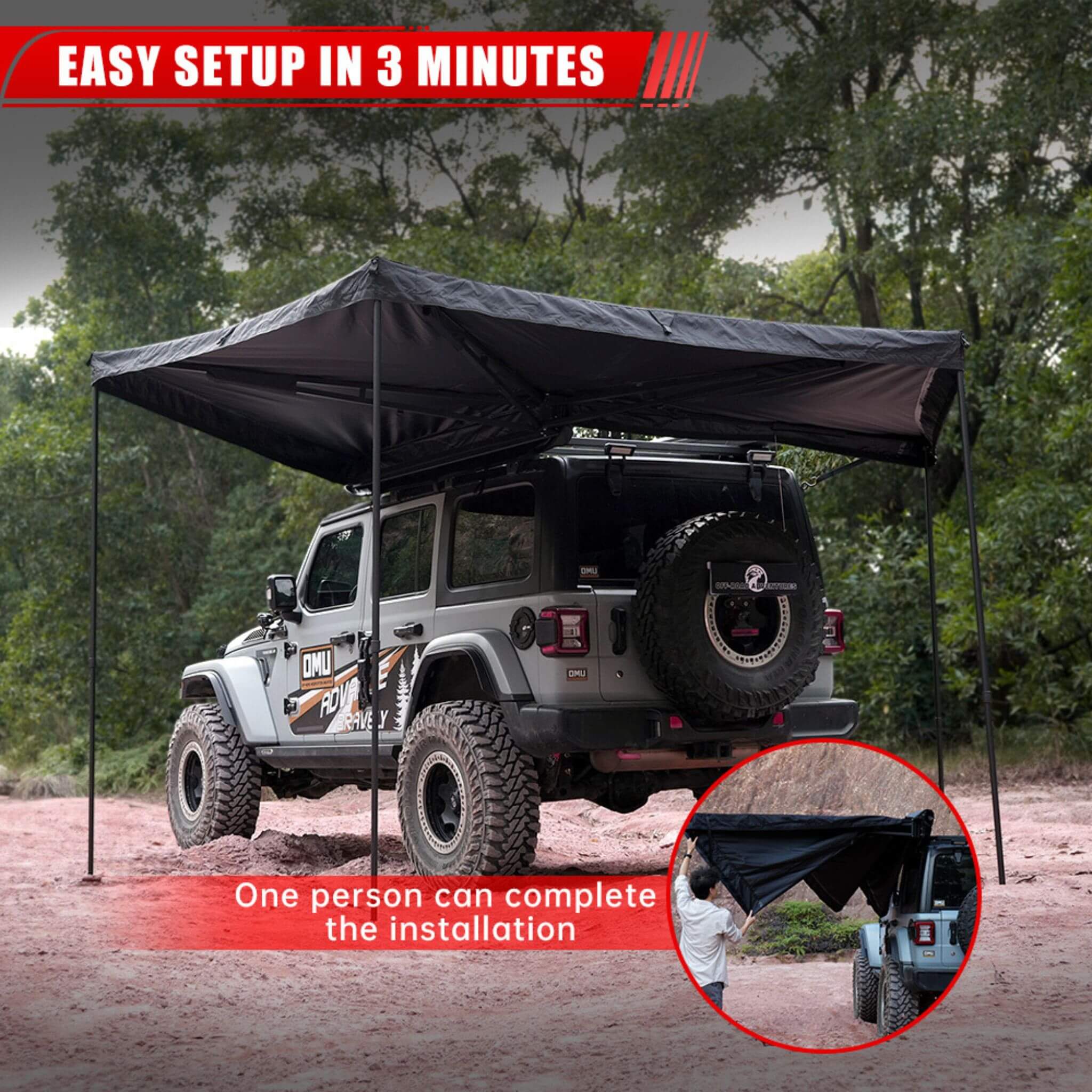 Trailora Horizon Premium All-Weather Top Only Multi-Functional 270 Degree Outdoor Awning House Tent (SAK24839) | Awnings | Wiccan Center
