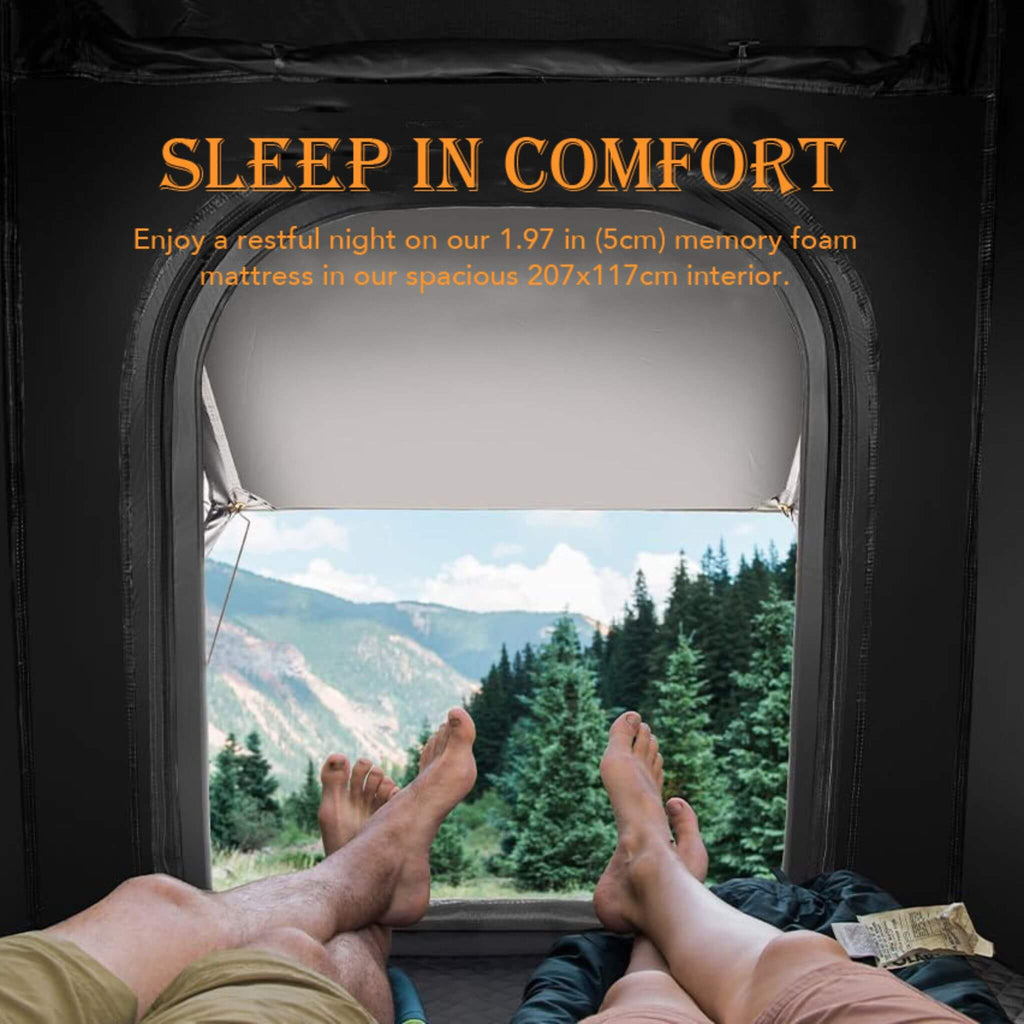 Trailora Apex Premium Lightweight Hard Shell Rooftop Tent With LED Strip And Memory Foam (SAK51780) | Rooftop Tents | Wiccan Center