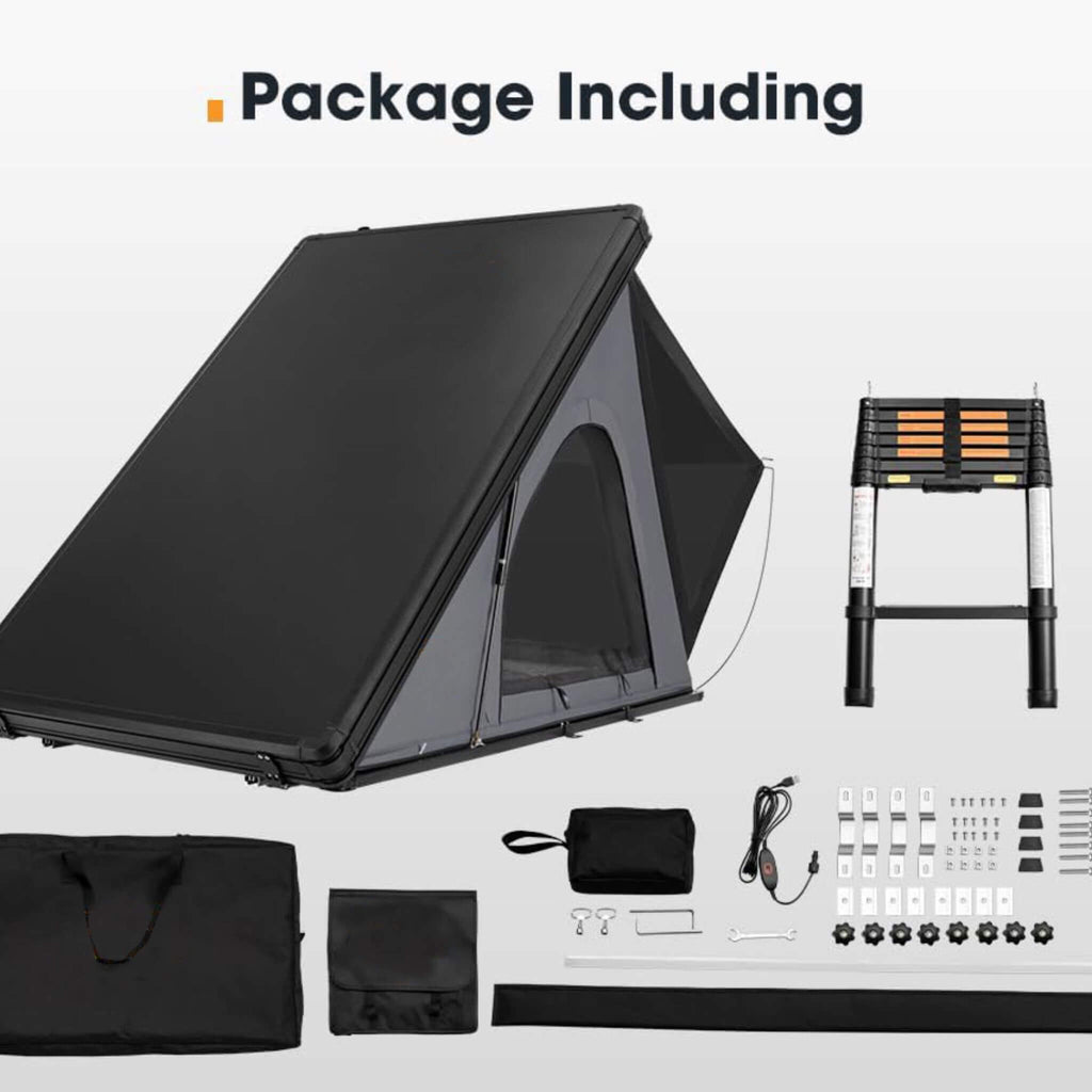 Trailora Apex Premium Lightweight Hard Shell Rooftop Tent With LED Strip And Memory Foam (SAK51780) | Rooftop Tents | Wiccan Center
