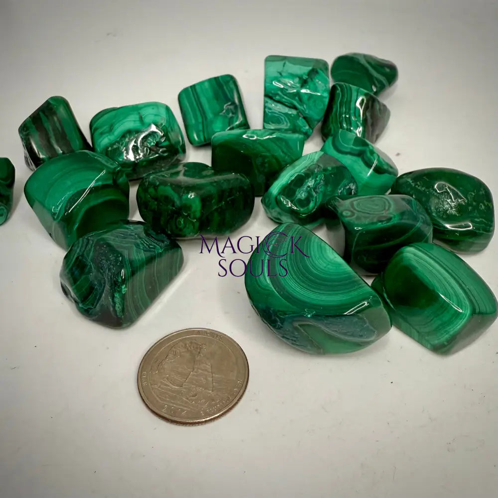 Premium Malachite Crystal Tumbles | Healing Crystals | Wiccan Center