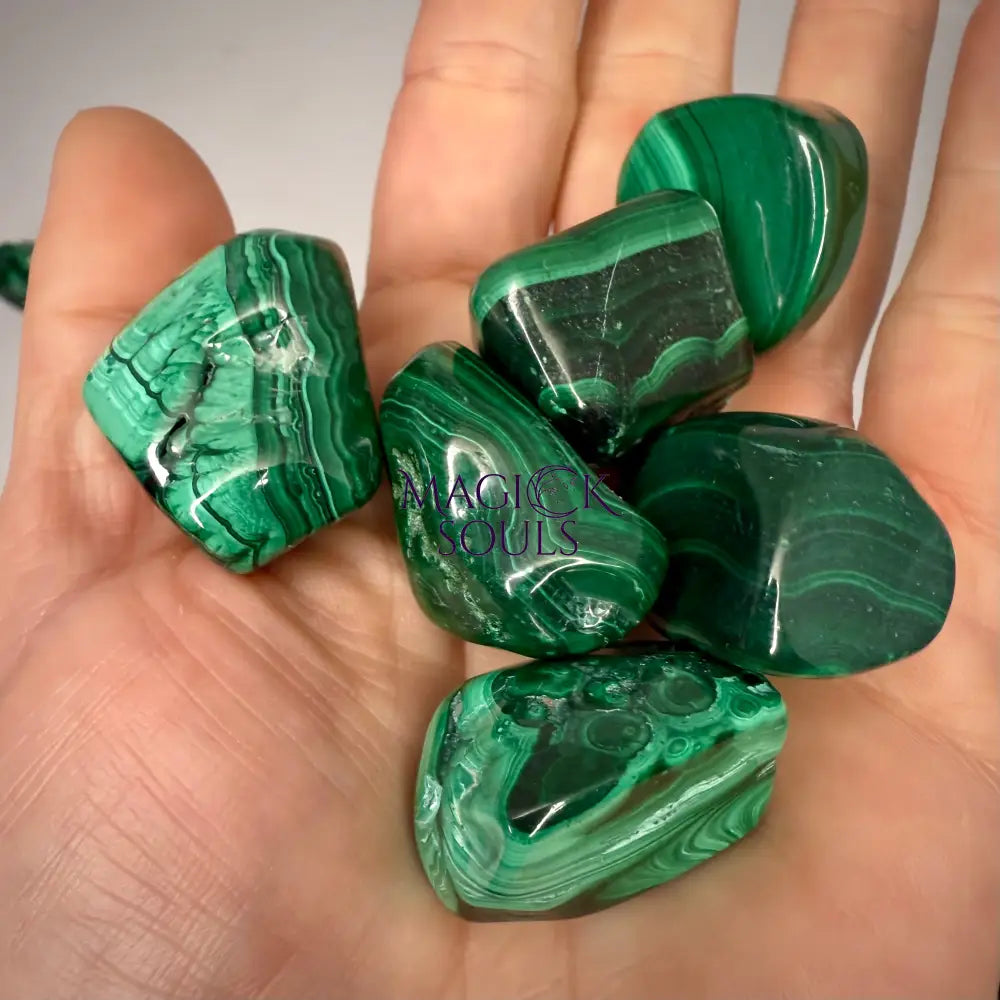 Premium Malachite Crystal Tumbles | Healing Crystals | Wiccan Center