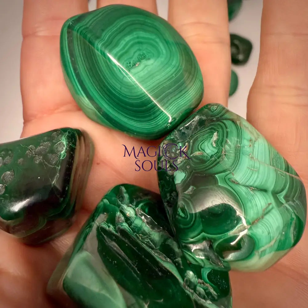 Premium Malachite Crystal Tumbles | Healing Crystals | Wiccan Center