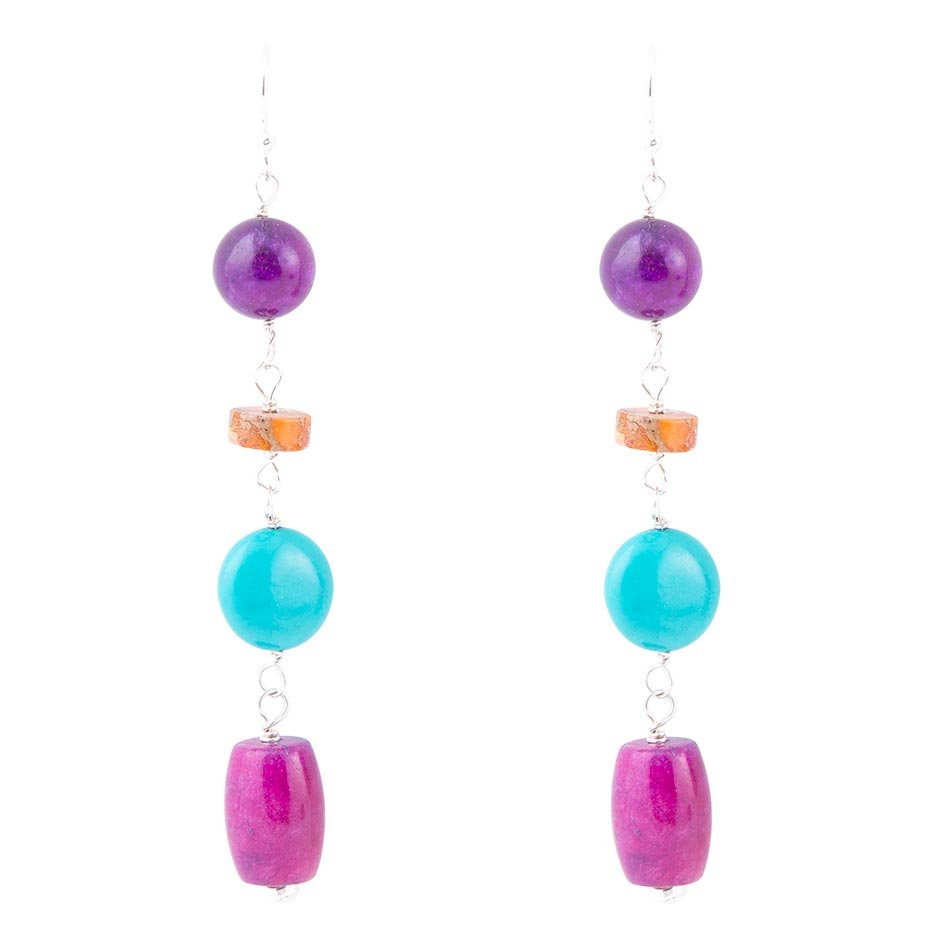 Prescott Blue Magnesite Sterling Silver Drop Earrings | Earrings | Wiccan Center