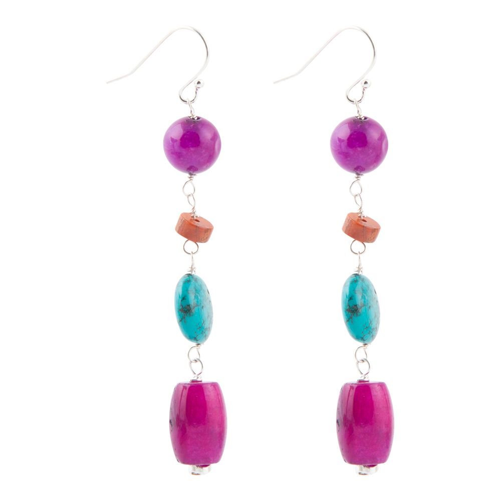 Prescott Blue Magnesite Sterling Silver Drop Earrings | Earrings | Wiccan Center