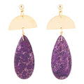 Prescott Purple Jasper Golden Drop Earrings | Earrings | Wiccan Center