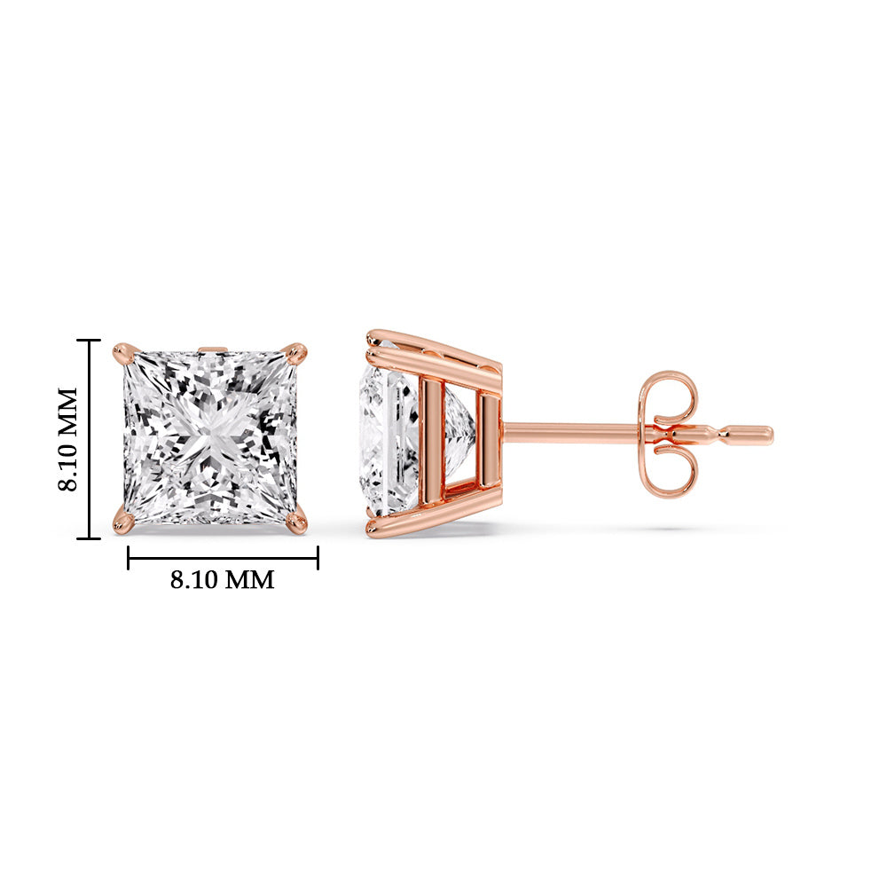 Princess Cut Diamond Solitaire Stud Earrings [IGI Certified]