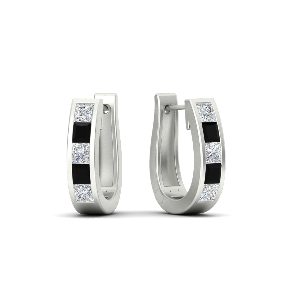 Channel Set Huggie Hoop Earring