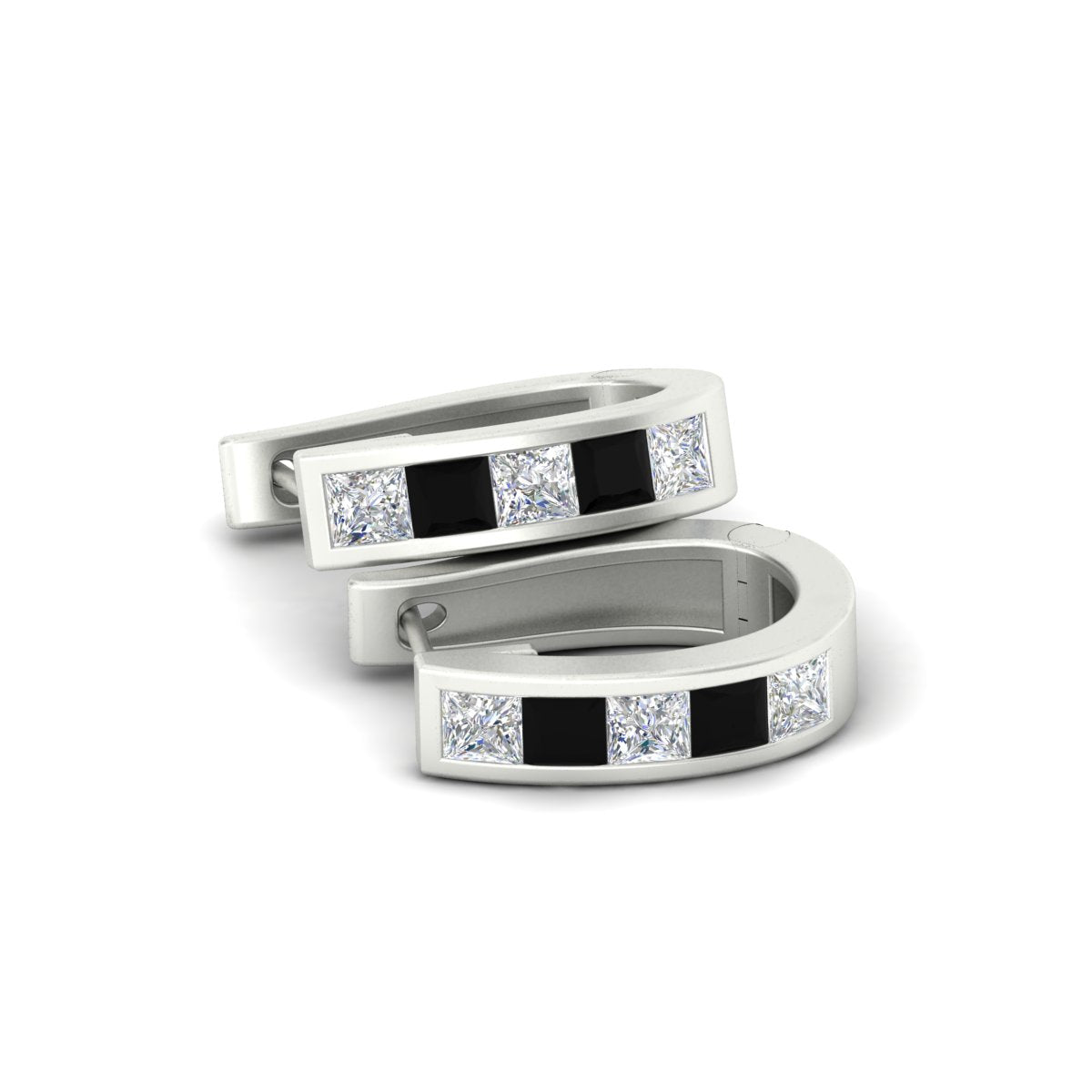 Channel Set Huggie Hoop Earring