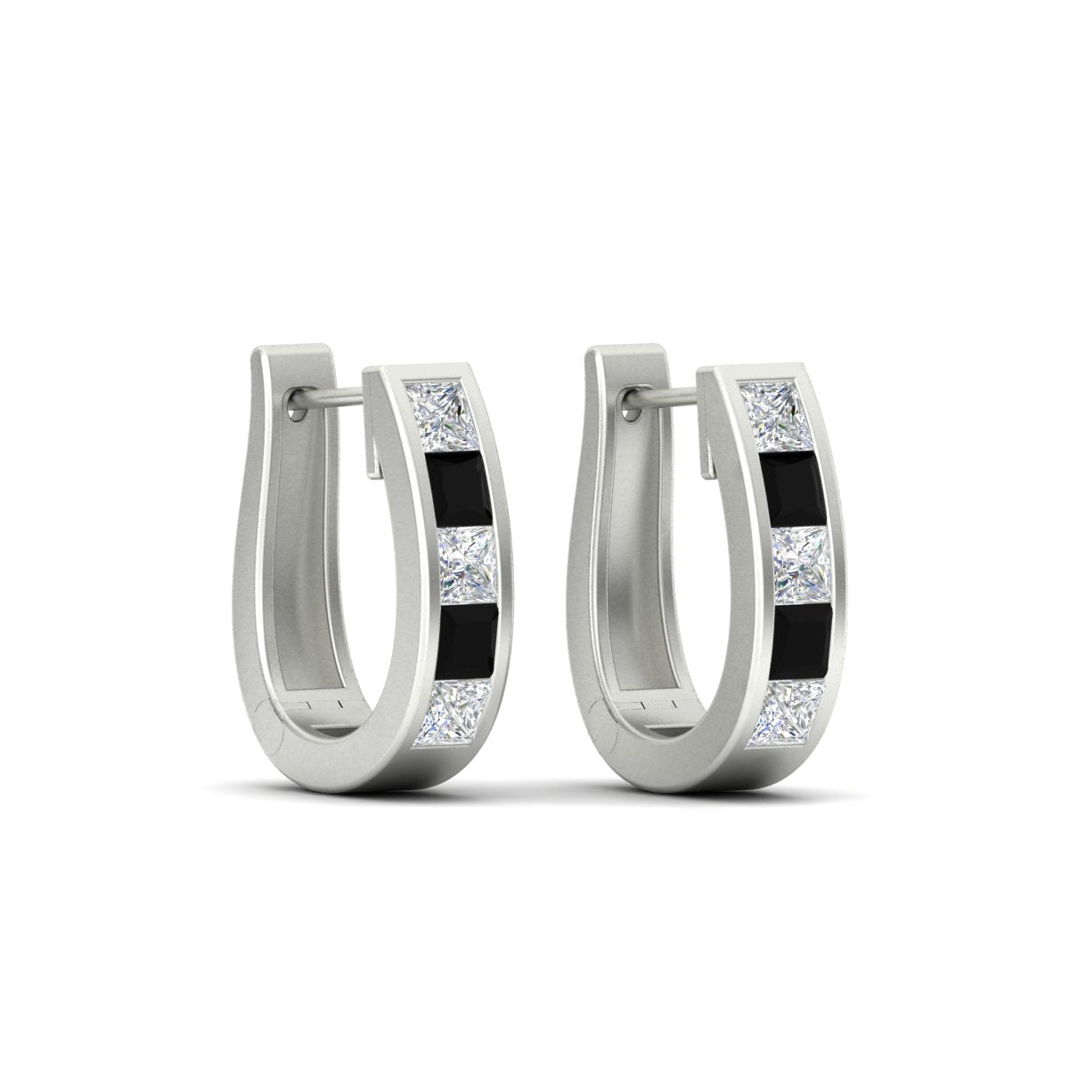 Channel Set Huggie Hoop Earring