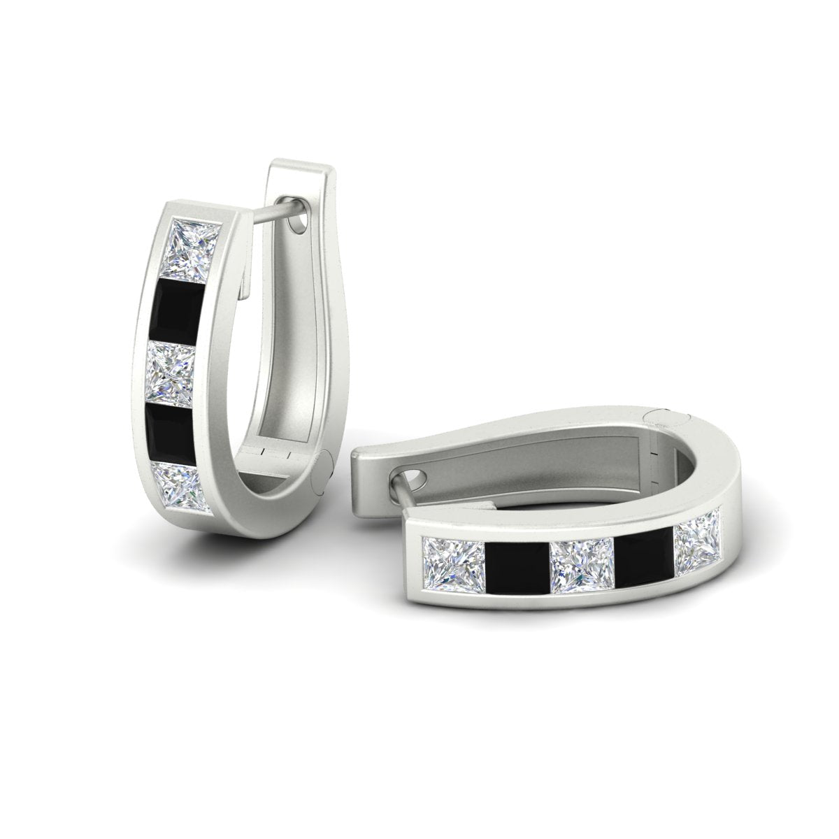 Channel Set Huggie Hoop Earring