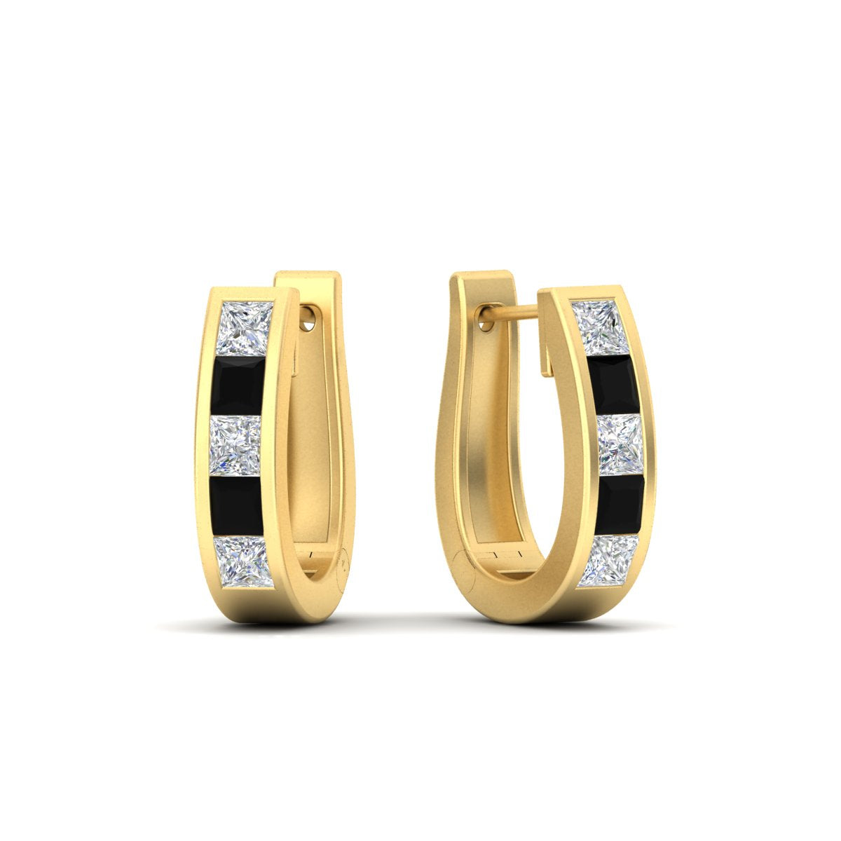 Channel Set Huggie Hoop Earring