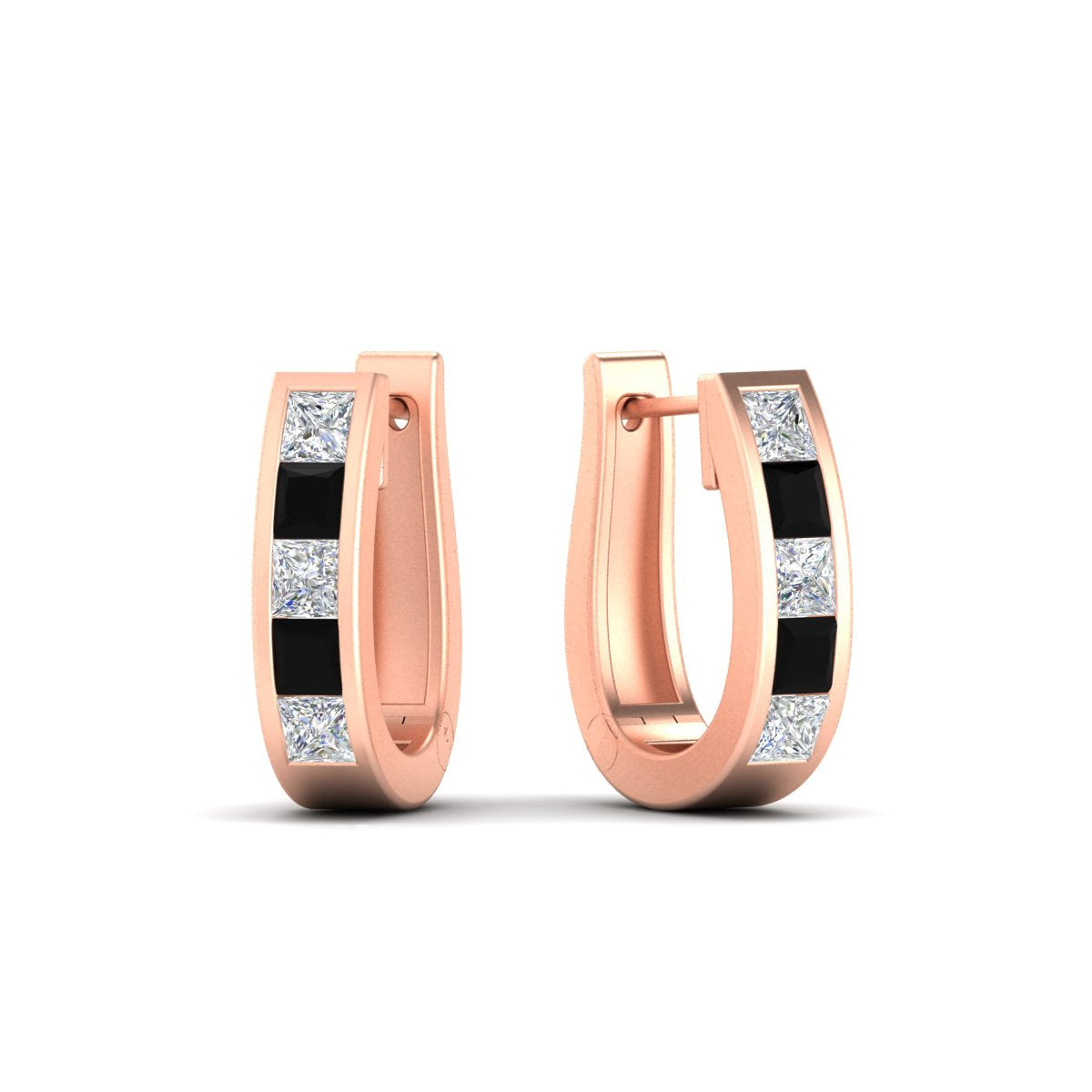 Channel Set Huggie Hoop Earring