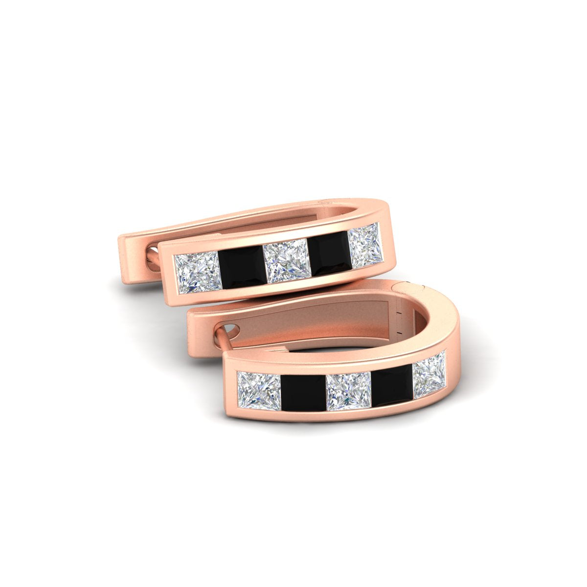 Channel Set Huggie Hoop Earring