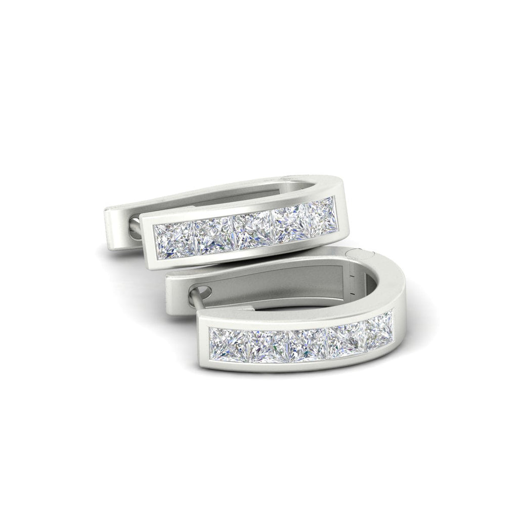 Channel Set Huggie Hoop Earring