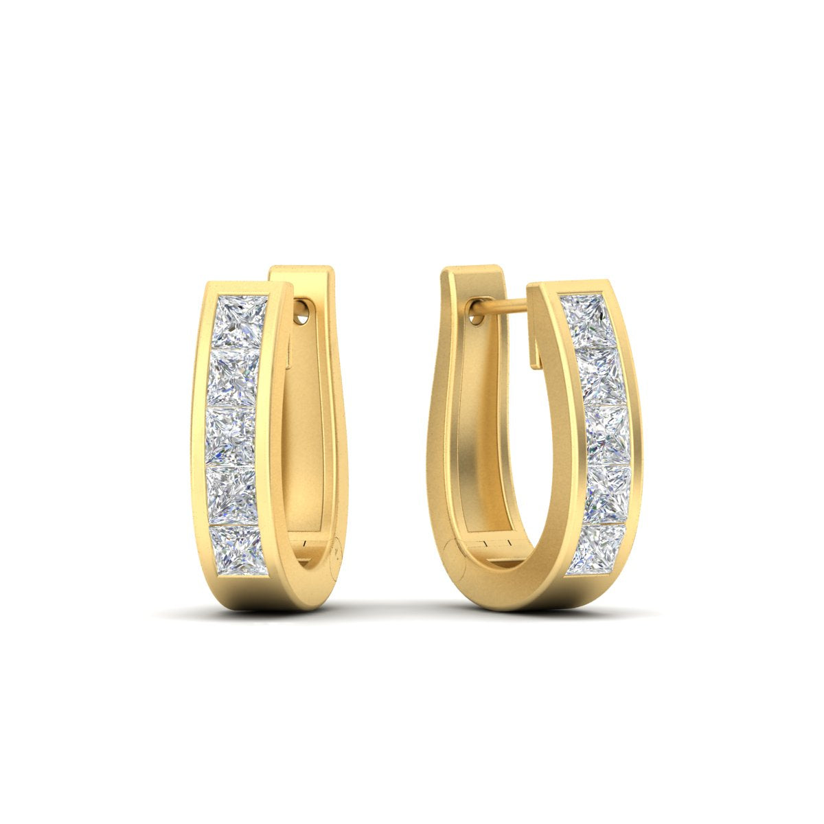 Channel Set Huggie Hoop Earring