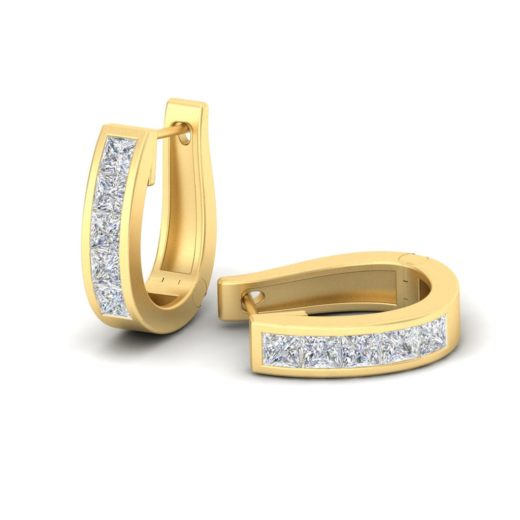 Channel Set Huggie Hoop Earring