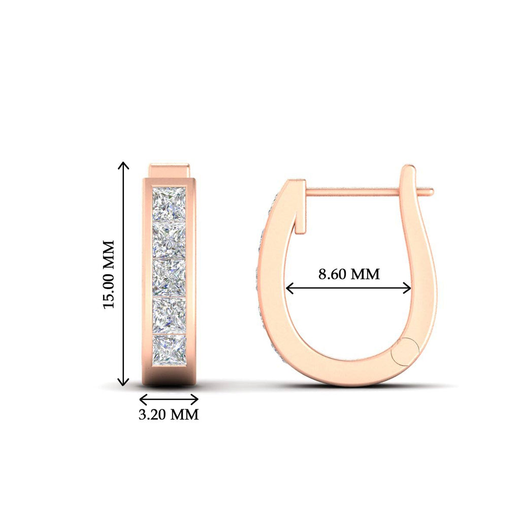 Channel Set Huggie Hoop Earring