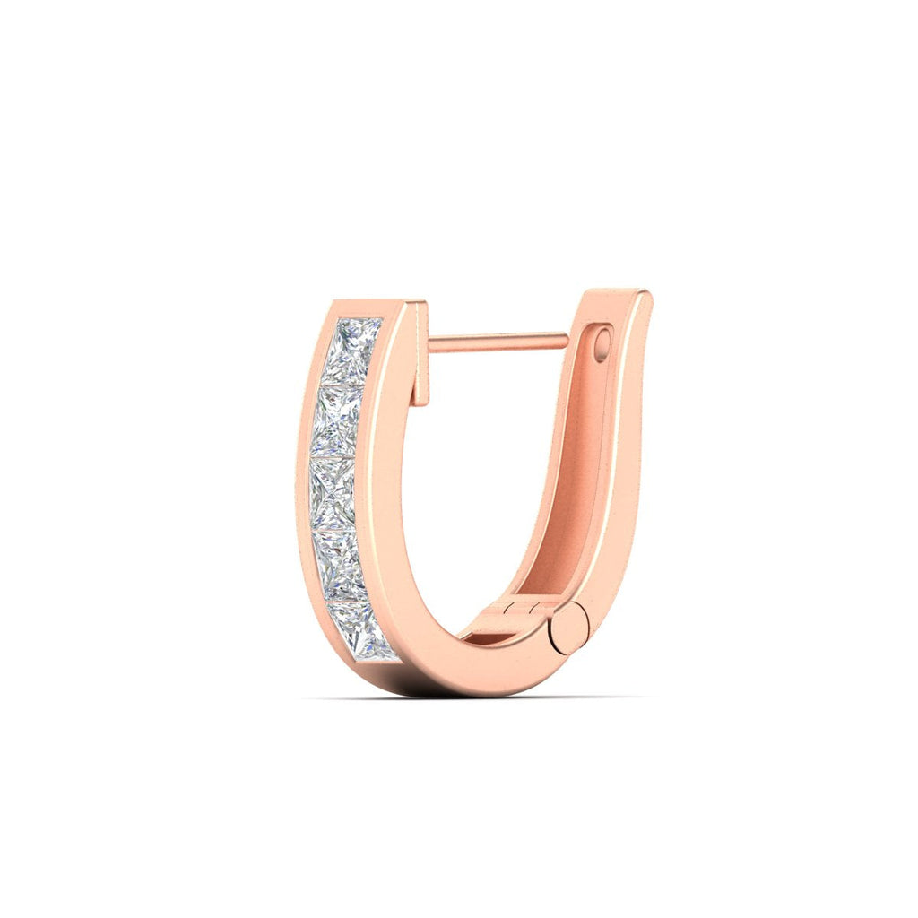 Channel Set Huggie Hoop Earring