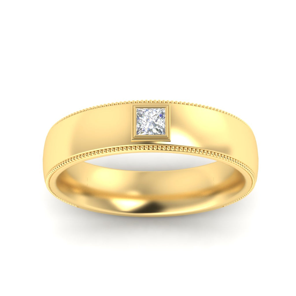 Princess Cut Mens Comfort Fit Promise Ring
