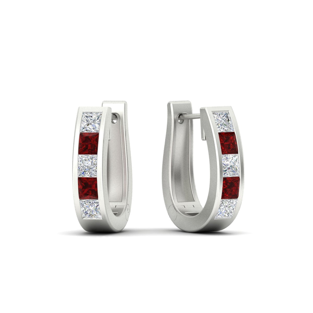 Channel Set Huggie Hoop Earring