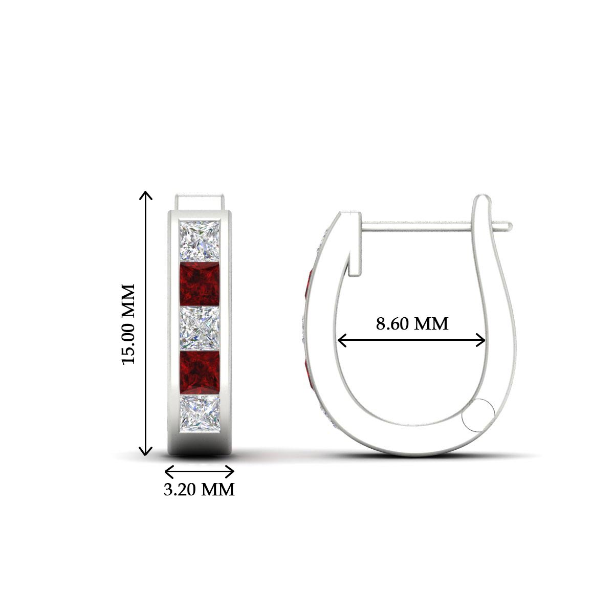 Channel Set Huggie Hoop Earring