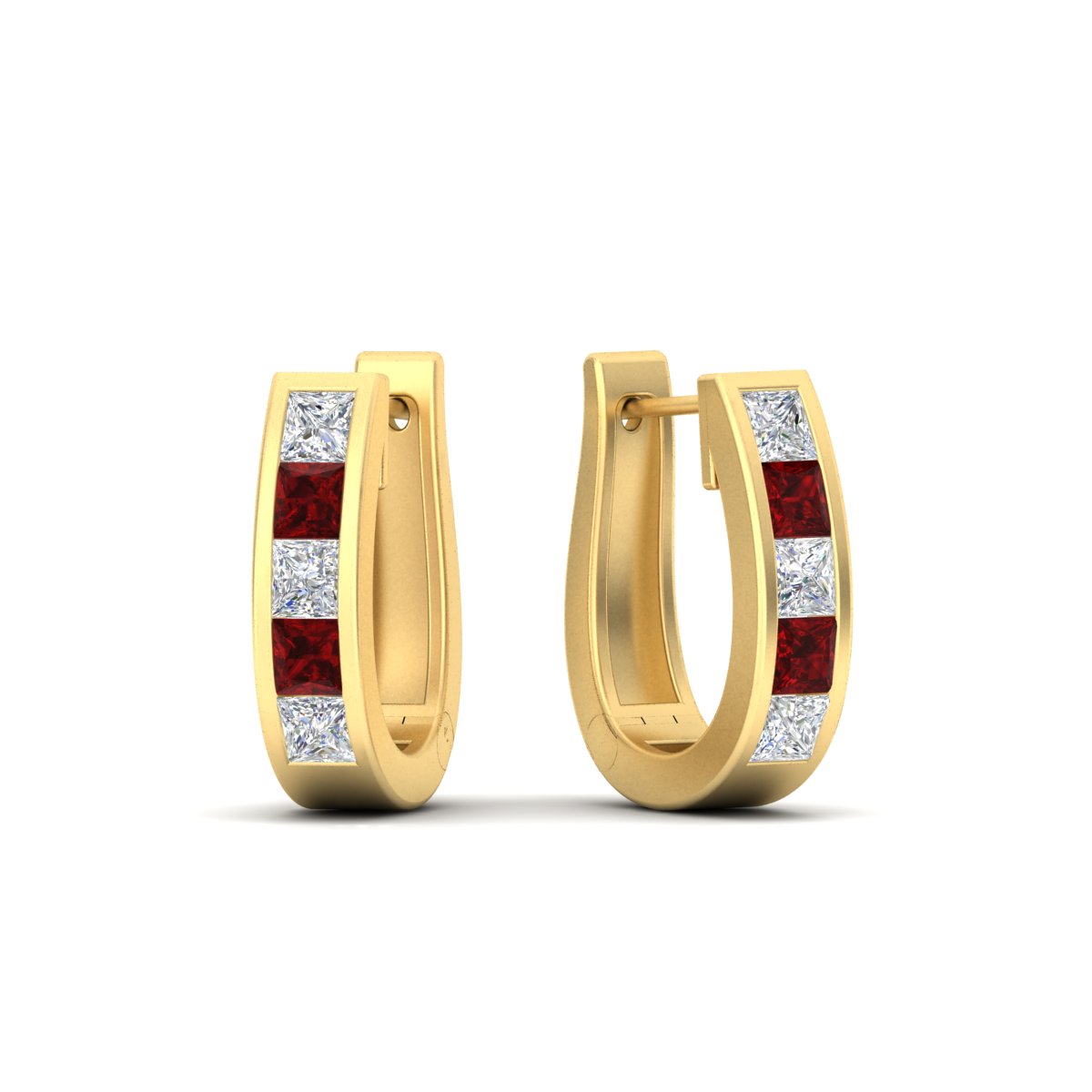 Channel Set Huggie Hoop Earring