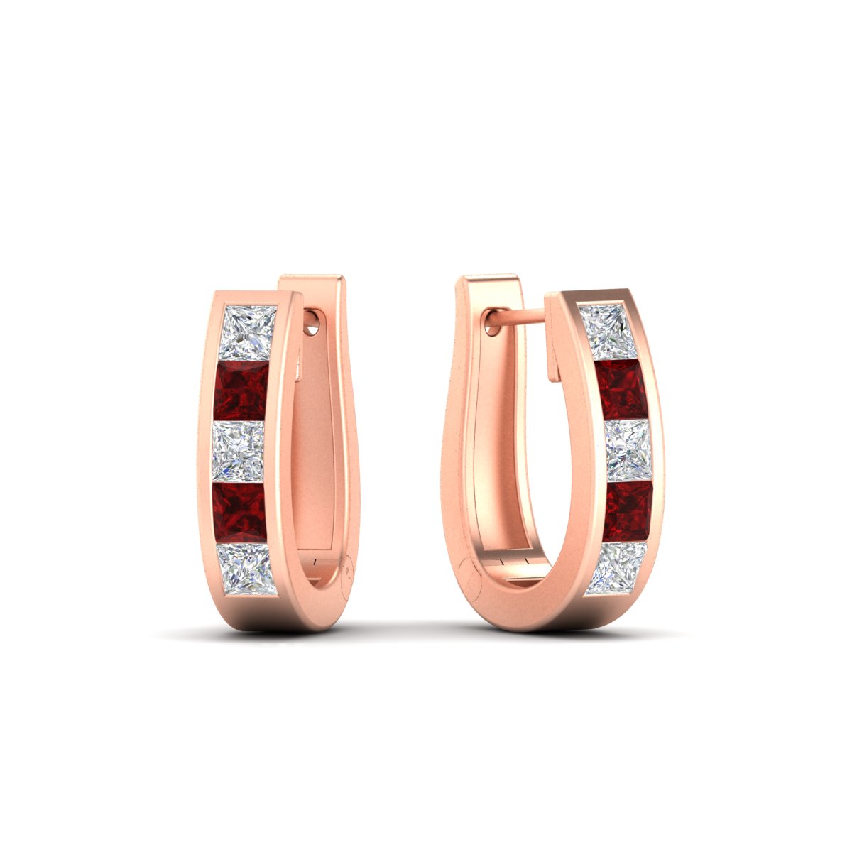 Channel Set Huggie Hoop Earring