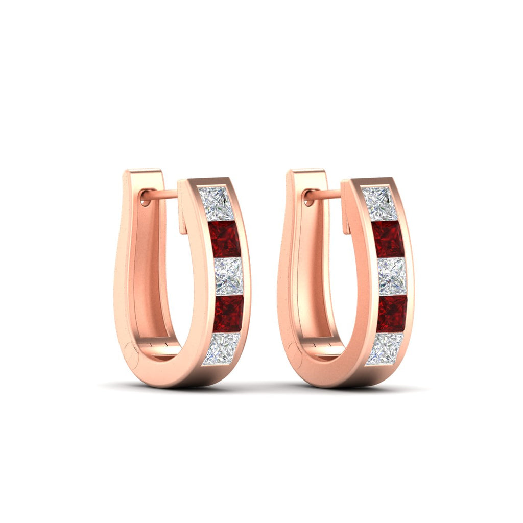 Channel Set Huggie Hoop Earring