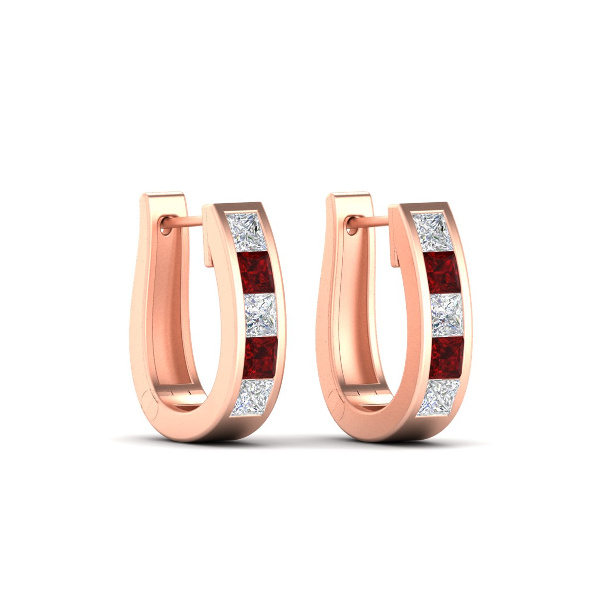 Channel Set Huggie Hoop Earring