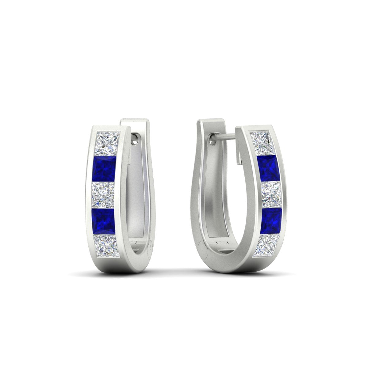 Channel Set Huggie Hoop Earring