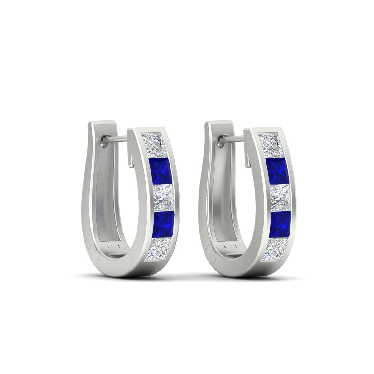 Channel Set Huggie Hoop Earring