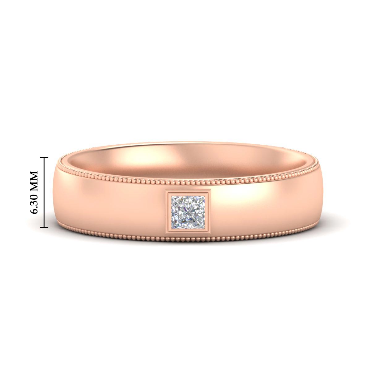 Princess Cut Mens Comfort Fit Promise Ring