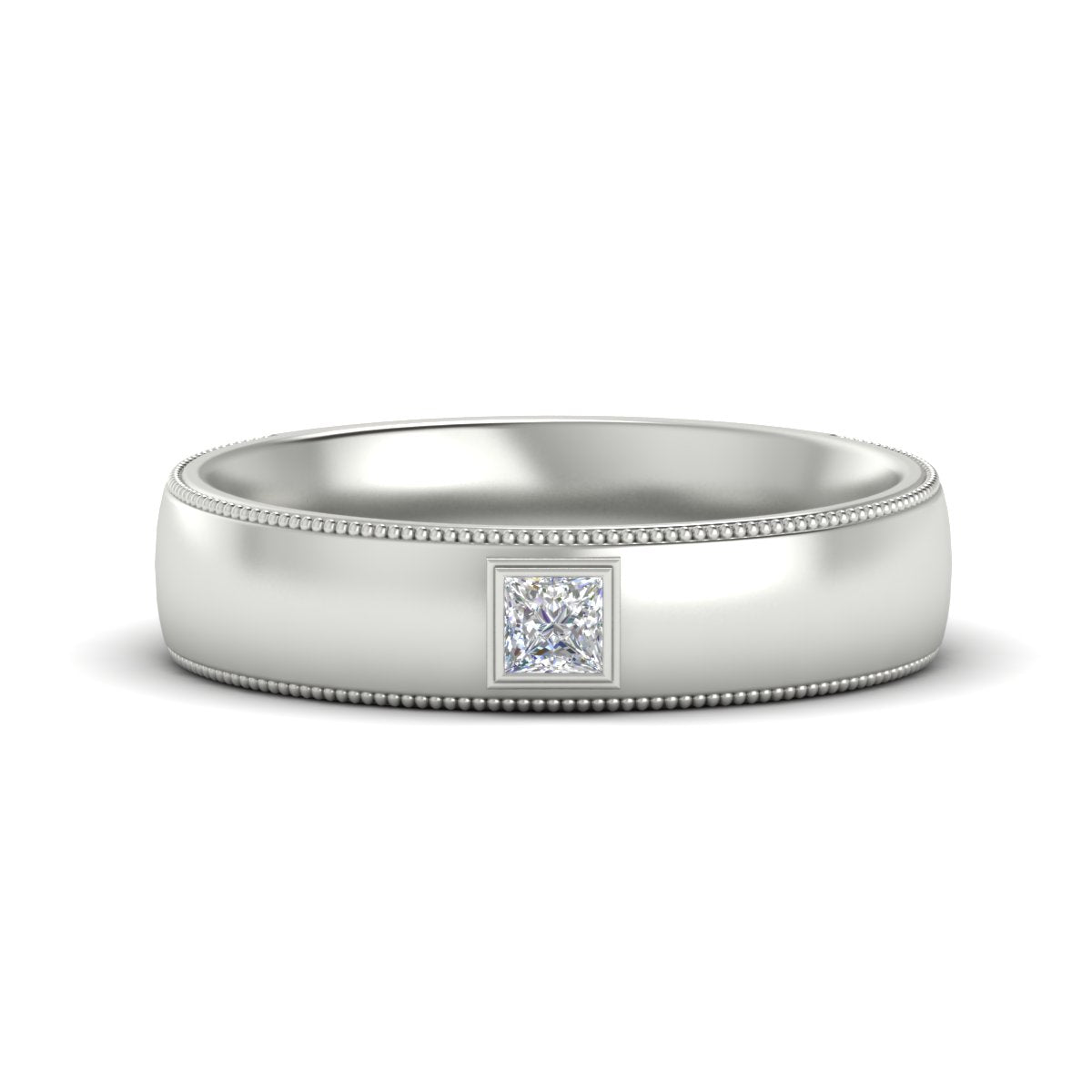 Princess Cut Mens Comfort Fit Promise Ring