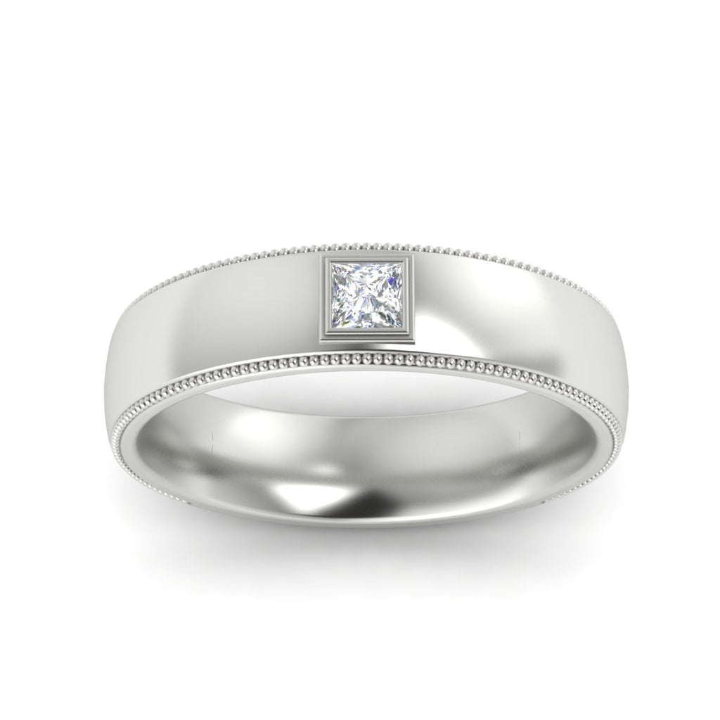 Princess Cut Mens Comfort Fit Promise Ring