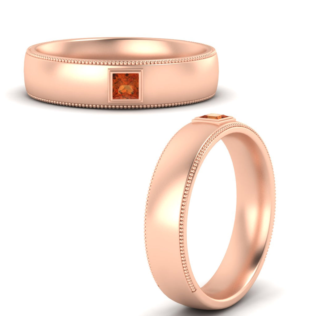 Princess Cut Mens Comfort Fit Promise Ring