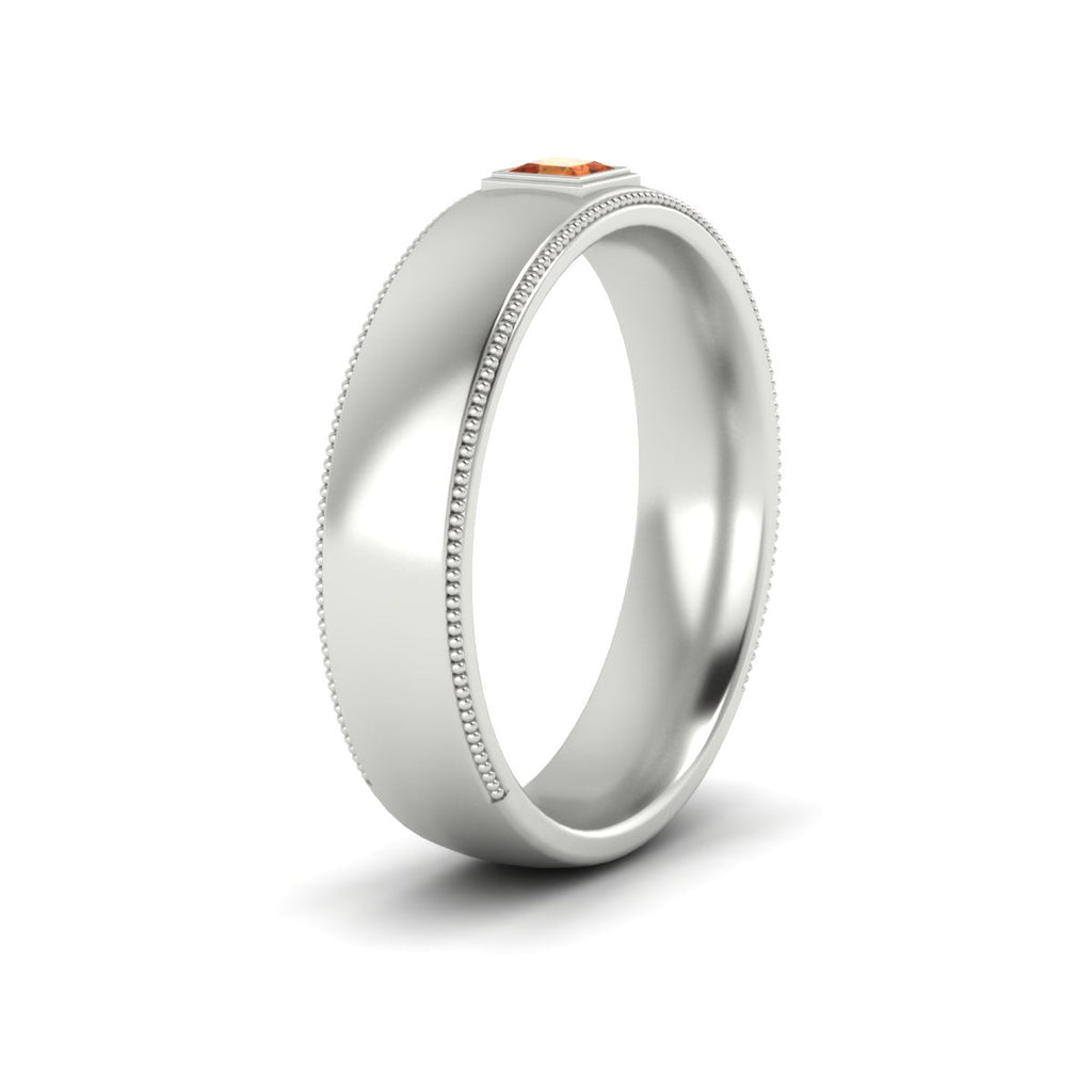 Princess Cut Mens Comfort Fit Promise Ring