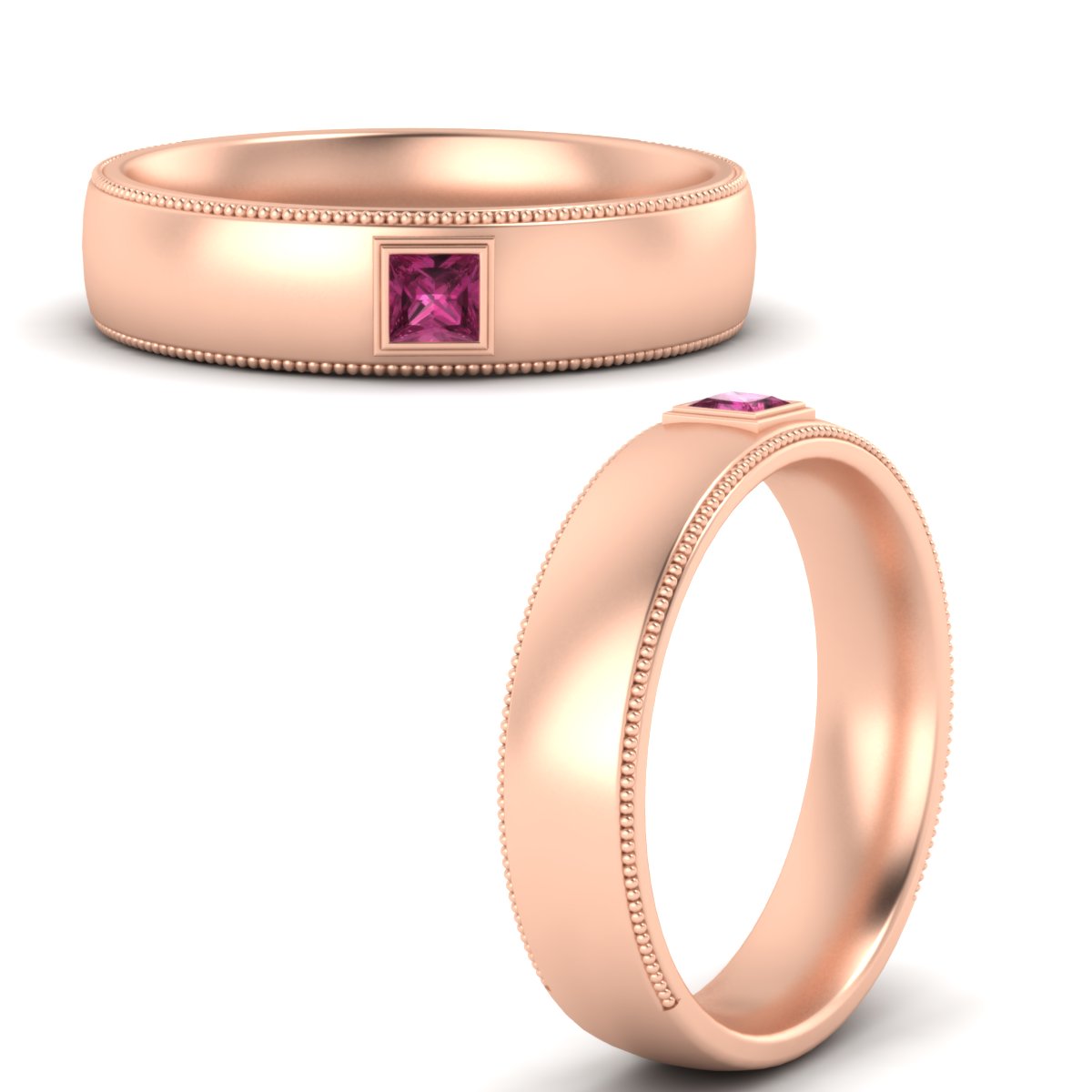Princess Cut Mens Comfort Fit Promise Ring