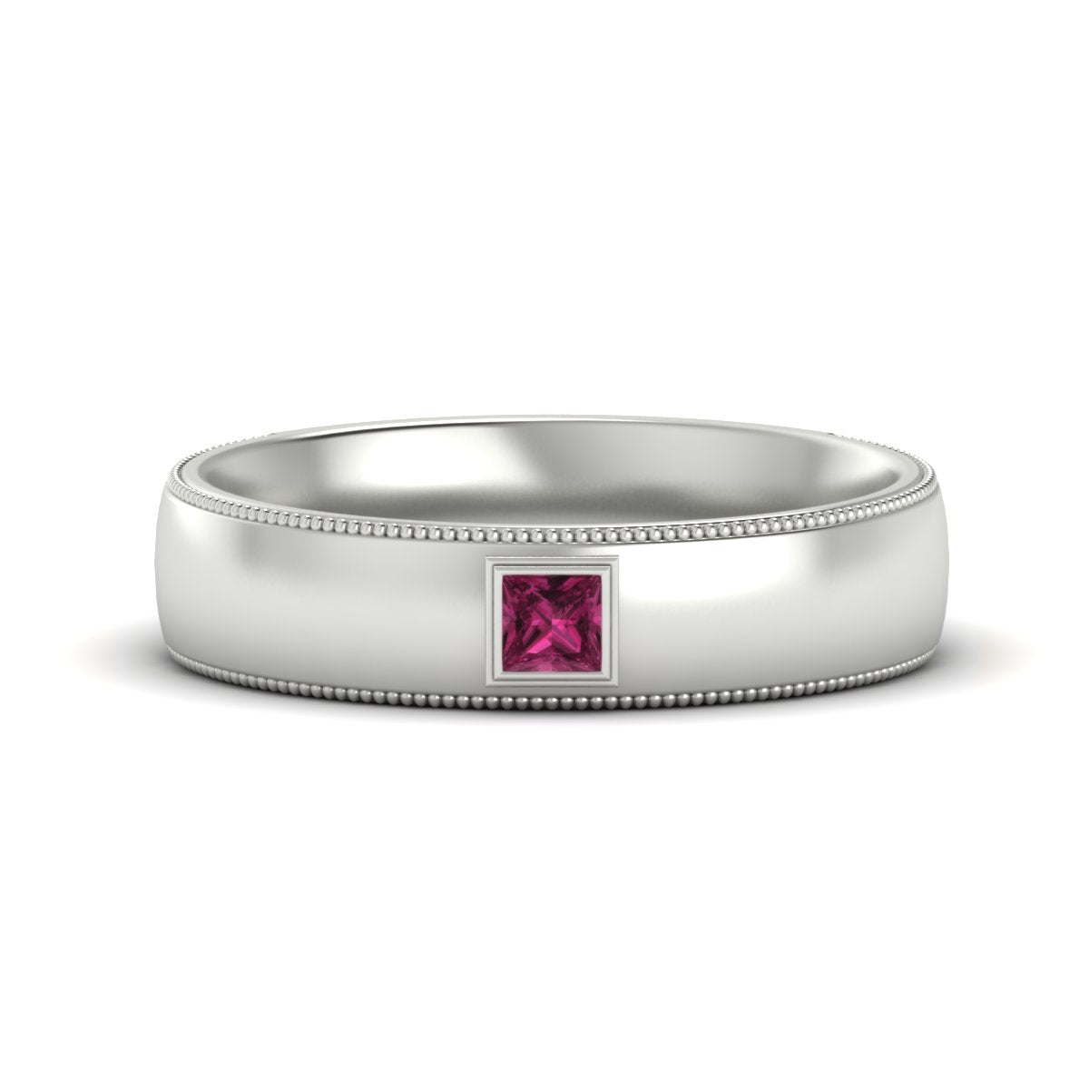 Princess Cut Mens Comfort Fit Promise Ring