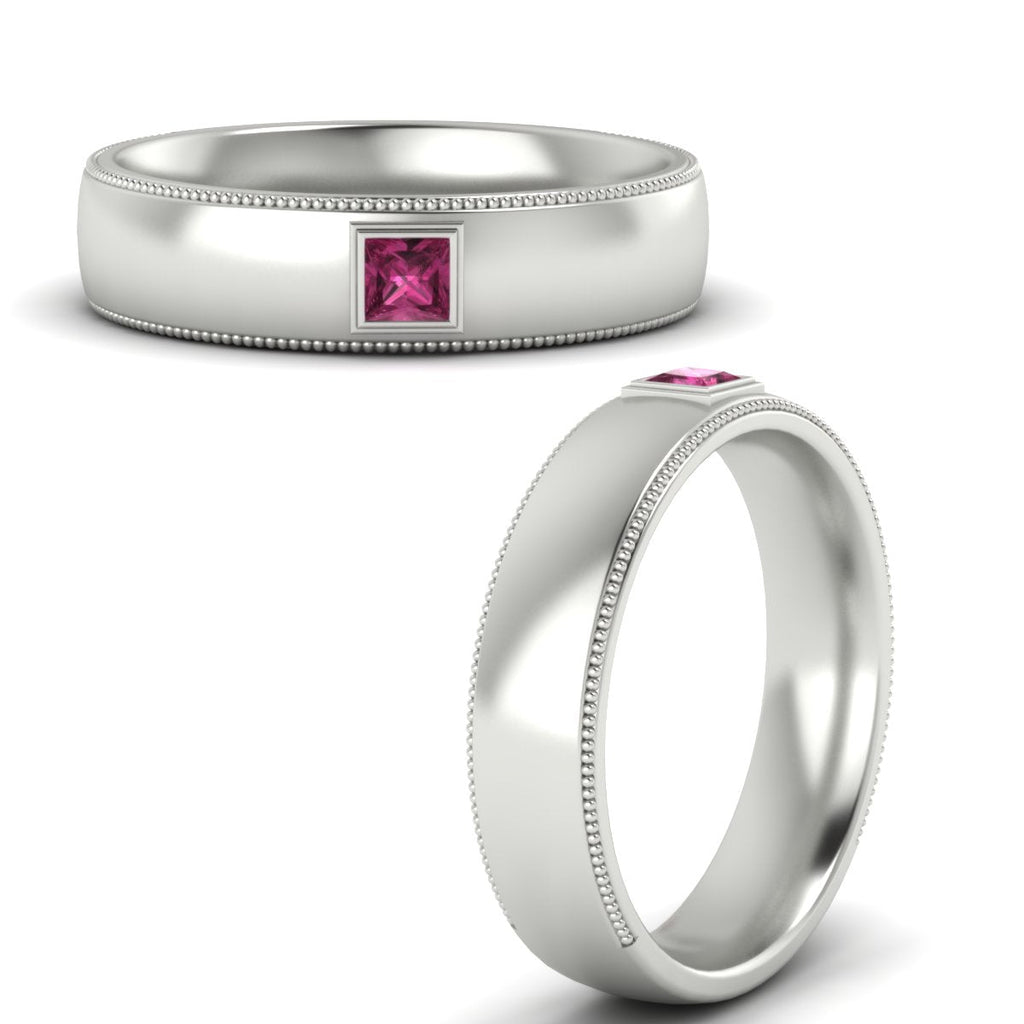 Princess Cut Mens Comfort Fit Promise Ring