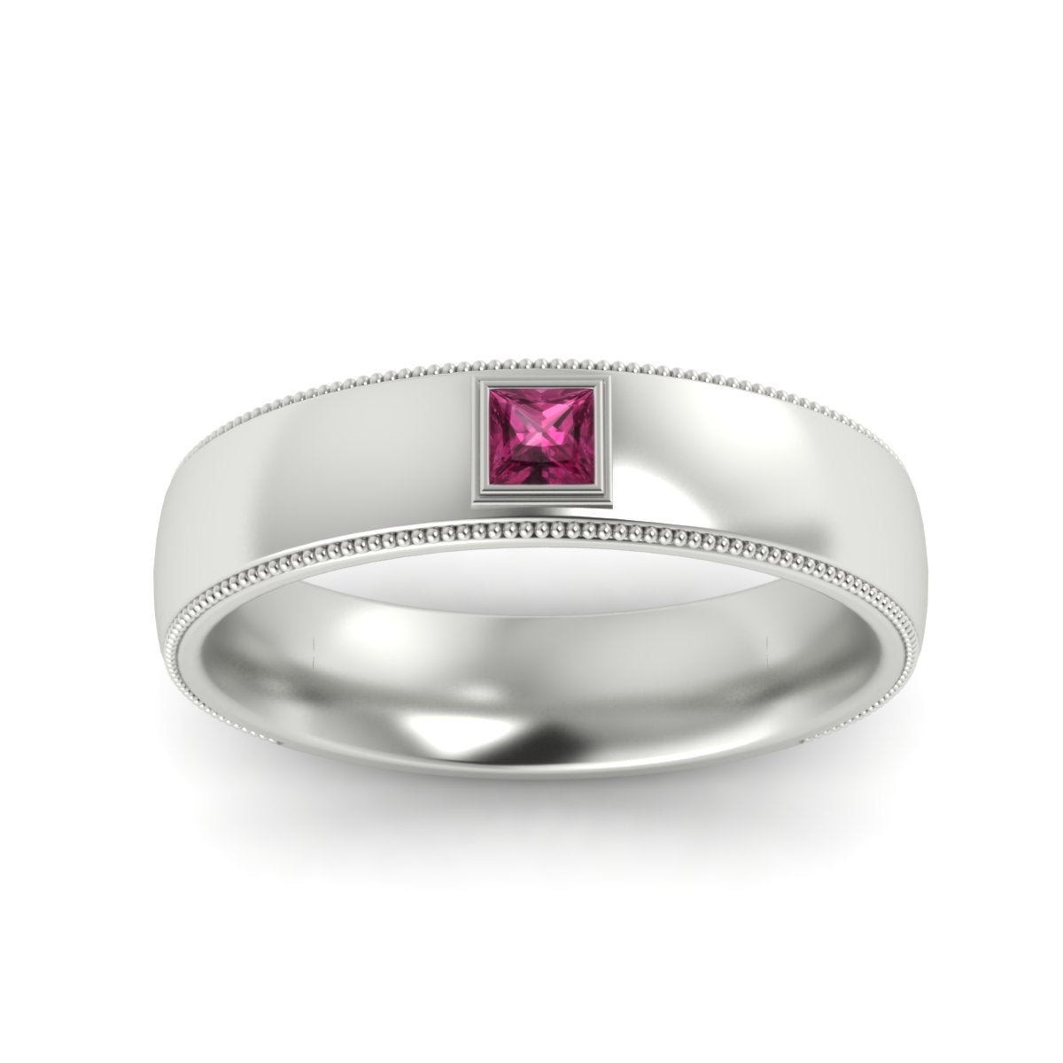 Princess Cut Mens Comfort Fit Promise Ring
